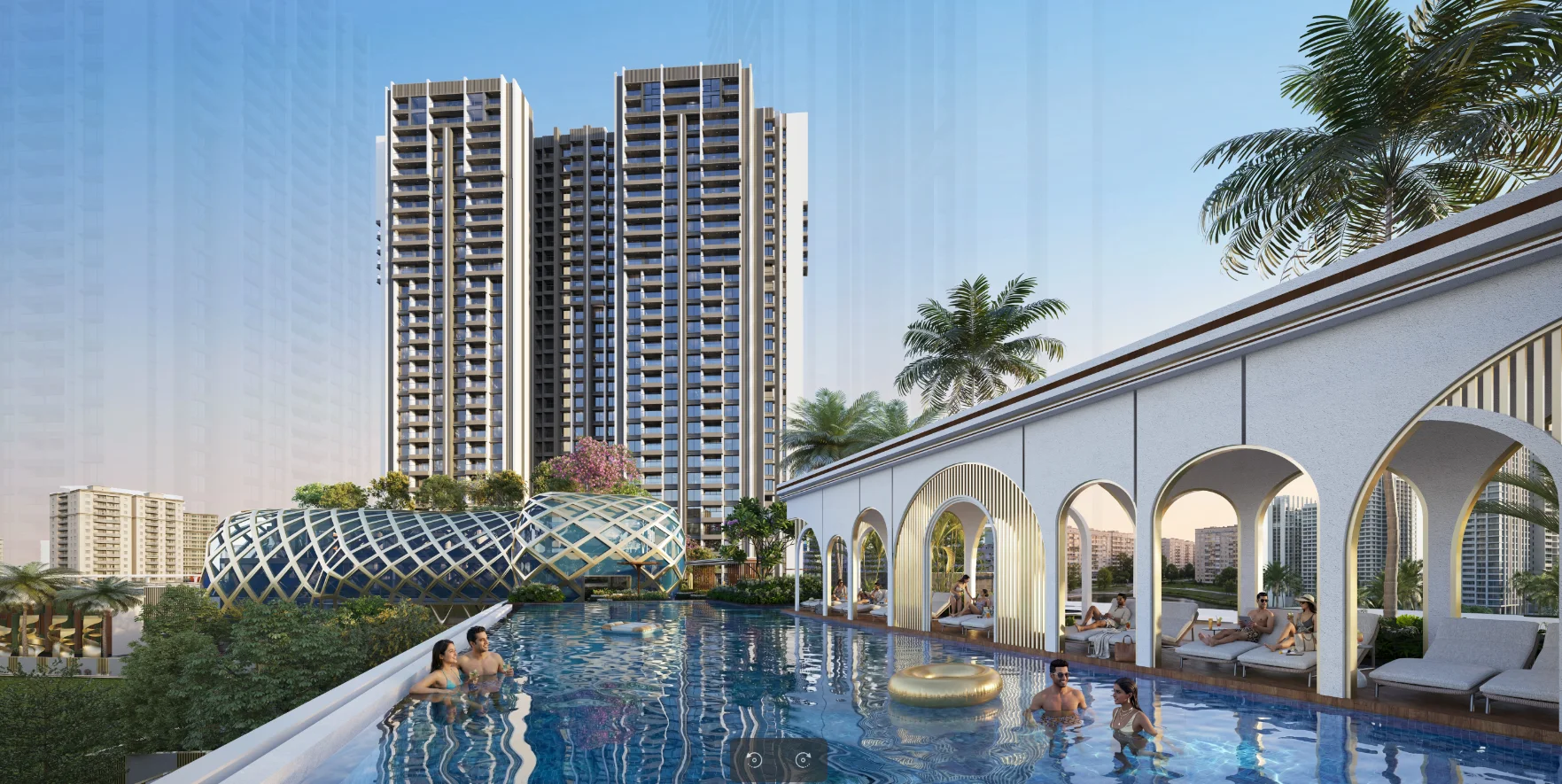 Living/dining img: Spacious luxury living room, Raymond Realty Wadala